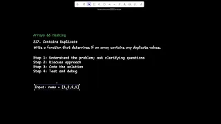 Coding Interview Walkthrough Detect Duplicates in an Array Step-by-Step