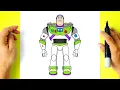 How to DRAW BUZZ LIGHTYEAR - Toy Story