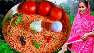 কাঁচা মুসুর ডাল মাখিয়ে এভাবে একবার রান্না করে দেখুন গরম ভাতের সেরা রেসিপি | Daal recipe villfood