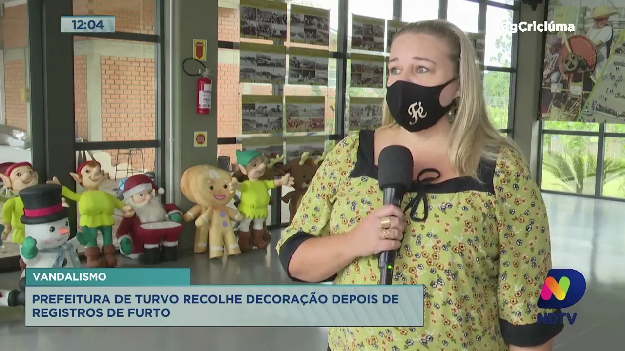 Prefeitura de Turvo recolhe decoração após registro de vandalismo