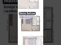 Lagu 🛏️🌜Master bedroom layout design . Private bathroom with  vanity and a spacious walk-in closet.