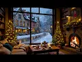 Ontspannende winterjazz ❄️ Gezellige koffiebar-sfeer en warme haardgeluiden voor stressverlichting