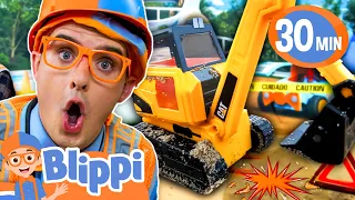Blippi LOVES The Excavator Dig! | Classic Blippi Adventures | Vehicle Videos for Kids | Moonbug Kids
