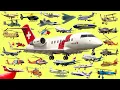 Air Vehicles Names for Kids Learn Types of Aircraft Airplanes Compilation in English