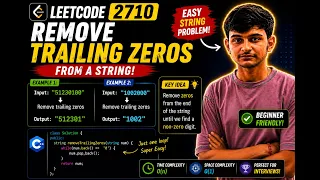 LeetCode 2710 - Remove Trailing Zeros From a String