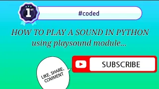 How to play a sound in PYTHON using playsound module