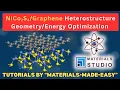 NiCo S -Graphene Hetero-structure Modeling Geometry Energy Optimization