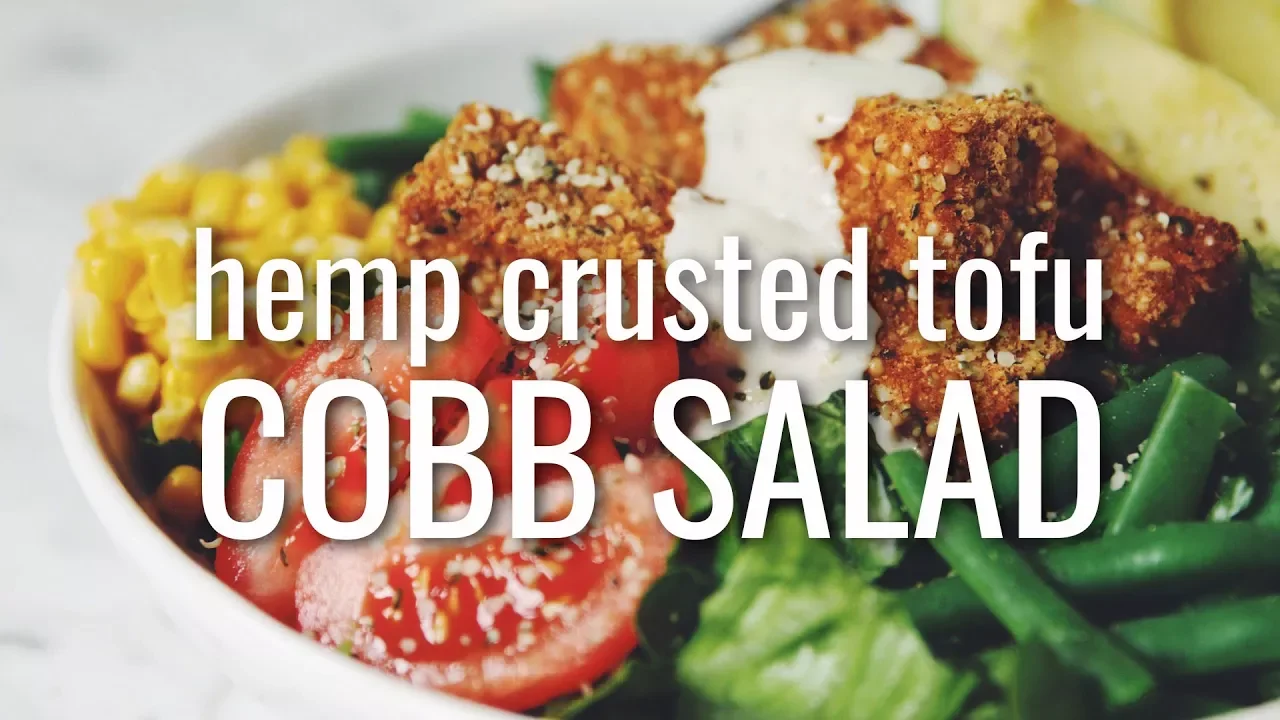 hemp crusted tofu cobb salad (vegan)   hot for food