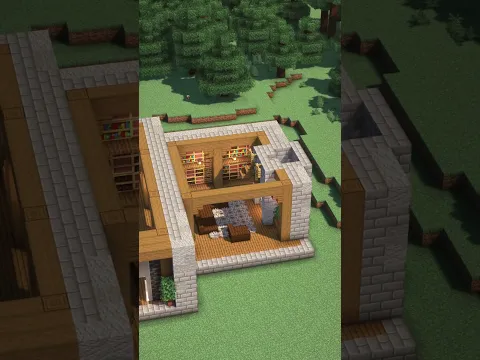 Minecraft Starter Cabin🏠 Get the new 3D build guide now link in bio 📝​ #minecraft  #shorts