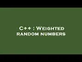 C Weighted random numbers