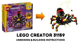 SPIDER Lego creator 31159 ideas Unboxing and Building instructions