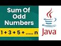 Sum Of Odds In Java 1 to 100