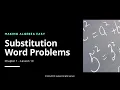 Algebra 1 Basics Substitution Word Problems