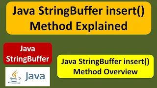 Java StringBuffer insert Method Explained Java Tutorial
