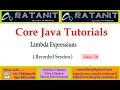 Core java Tutorials Lambda Expressions by Mr Ratan class-01