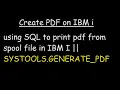 Using SQL to create pdf GENERATE - PDF