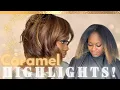 Caramel Blonde and Brown Highlights for DARK Skin