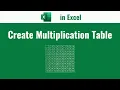 Create Multiplication Table in Excel