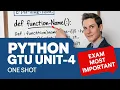 Python Programming GTU Unit-4 FUNCTIONS ONE SHOT Most Important for GTU Exam