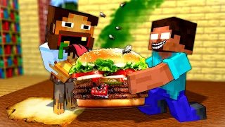 Herobrine Tries Cursed Burgers - Minecraft Animation