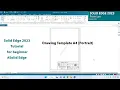 Solid Edge 2023 Tutorial Drawing Template A4 Portrait for beginner