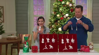 Lenox Set of 5 Silver Plated Sparkle Scroll Ornaments on QVC