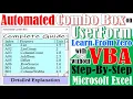 Excel VBA - Automated Combo Box on UserForm Practice file available