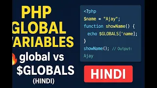 PHP Global Variables Explained in Hindi global vs GLOBALS PHP Tutorial for Beginners