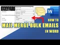 How to Send Bulk Emails Using MAIL MERGE Merge in WORD