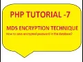 MD5 Encryption in Php for Encrypting Passwords