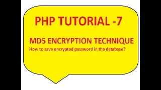 MD5 Encryption in Php for Encrypting Passwords