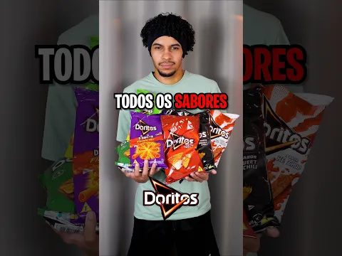PROVEI TODOS OS SABORES DE DORITOS! 🌶️🔥#doritos #salgadinho #picante #provando #experimentando