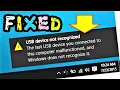 USB Device not recognized Windows 10 8 7 Fixed How to fix Unrecognized USB Flash Drive Quickly