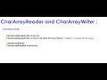 CharArrayReader and CharArrayWriter classes in Java