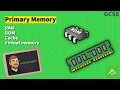 Primary Memory - RAM ROM Cache Virtual memory