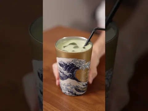 Iced Matcha Latte in My Japanese Tumbler #gifted