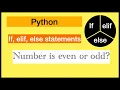 if elif else statements in python modulo operator number is even or odd