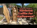 How To Make a DIY Halloween Skeleton Coffin out of FREE pallets