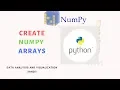 Create NumPy Arrays Hindi