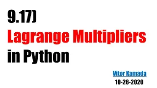 9 17 Lagrange Multipliers in Python