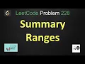 Summary Ranges summary ranges summary ranges leetcode leetcode 228 linear