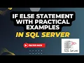 SQL IF ELSE Statement if else in sql if else statement in sql server if else statement