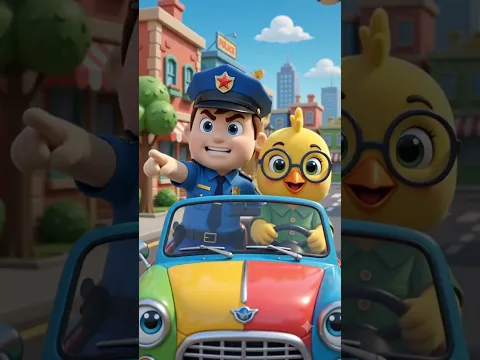 🚨 الحرامي سرق عربية الشرطة! 😱 لكن الشرطي لحقه بعربية الكتكوت 🐥🚔 #shorts