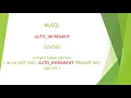 SQL AUTO INCREMENT PRIMARY KEY