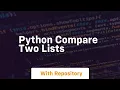 python compare two lists