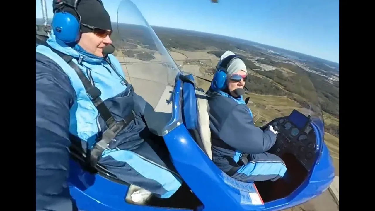 Gefeierter Geburtstag in Gyrocopter