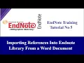 Adding references to EndNote from a Word document EndNote Tutorial