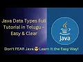 Java Data Types in Telugu Complete Tutorial for Beginners Core Java Lecture 3