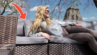 ALAULM Outdoor Patio Furniture Set Sectional Sofa Sets Brown PE Rattan Patio Conversation Set