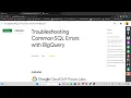 Troubleshooting Common SQL Errors with BigQuery
